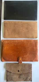 GROUP OF 4 VINTAGE LEATHER WALLETS