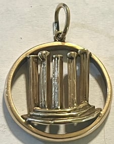 Vintage 14K Gold Washington D.C. Capitol Columns representation Pendant 8.43g
