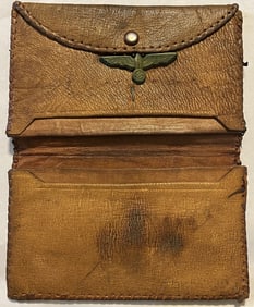 WWII German Leather Document Wallet, Handcrafted w/ Reichsadler Eagle Emblem