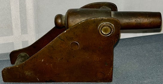 Antique Bronze Signal or starter Cannon on bronze Carriage, late 19th early 20th c.