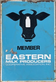 Vintage metal "Eastern Milk Producers" Advertising sign, Scioto Signs 1976