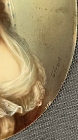 Lot of 2 Miniature Antique Portrait paintings on ivory, Maria Antoinette on reverse of one