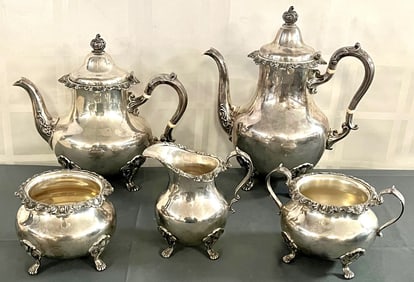 Gorham sterling silver 5 piece Teaset, 82.3 total ounces