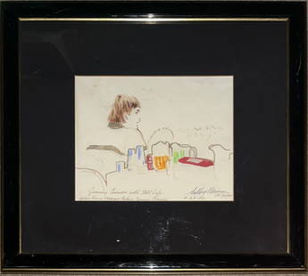 LEROY NEIMAN (1921-2012) "Jimmy Connors with Still Life" Original 1982 Drawing: LEROY NEIMAN (1921-2012) Framed Original sports mixed media drawing with inscription "Jimmy Connors with Still Life / Alan King / Caesars Palace Tennis Classic". Signed lower right "Leroy Neiman / Las