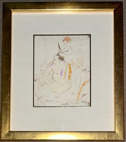 LEROY NEIMAN (1921-2012) "Wajima, Yokozuna, Sumo Tournament" Original 1980's Drawing