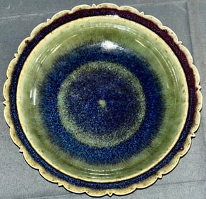 Chinese Porcelain Bowl with Kangxi Mark, Flambe Glaze