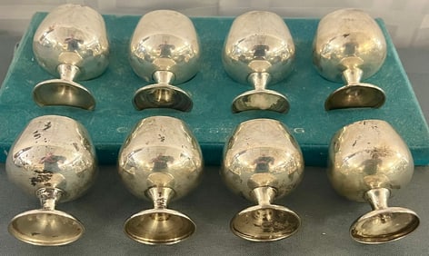 Set of 8 Gorham sterling silver cordials, stamped GORHAM STERLING