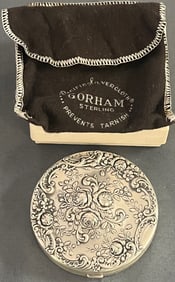 Gorham Sterling Silver Compact, Elaborate Floral Decoration, Roses