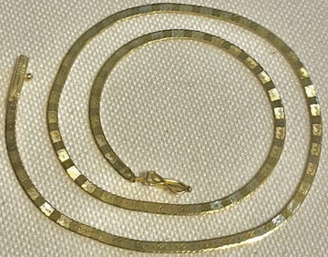 Italian 14K Yellow Gold Chain / Necklace, 16" Long, Stamped "ITALY 14K", 6 grams
