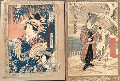 Pair of Mid 19th C. Japanese Woodblock Prints by Utagawa Kunisada (Toyokuni III)