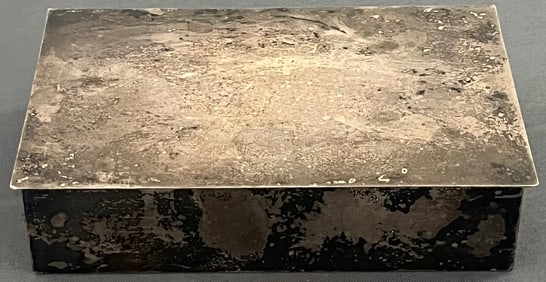 Vintage Solid Sterling Silver Dresser Box, stamped "STERLING", 416 grams