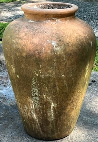 Large Terra Cotta Storage Jar, Olive Oil Jar or Water Storage Vessel