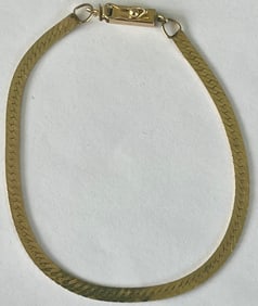 14k Yellow Gold Bracelet, stamped 14k and tested, 7 5/8" long, 3.82 grams