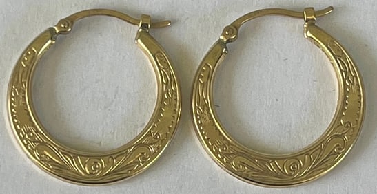 Pair 14K Yellow Gold Earrings, 1.5 Grams
