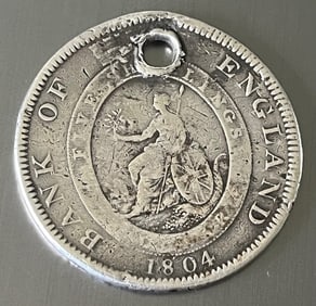 1804 Bank of England Silver Dollar, King George III