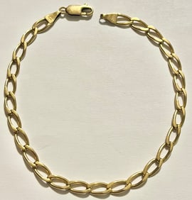 Italian 14K Yellow Gold 8 1/2" Bracelet, 7.09 grams, Stamped 14K