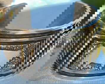 Bold Navajo Native American Sterling Silver Cuff Bracelet, Darryl Dean Begay, 142 grams