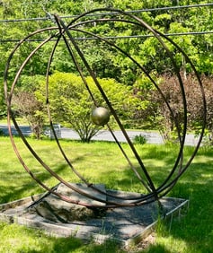 Monumental Iron Orb Sculpture "A Tribute to Worlds In Collision, Immanuel Velikovsky" 2020