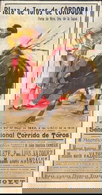 1942 Plaza de Toros de Córdoba Bullfight Poster – Featuring Legendary Matador Manolete
