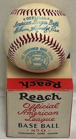 Vintage Spalding/Reach Official American League Baseball with Original Box – William Harridge Era