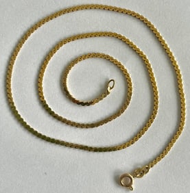 14K (STAMPED 585) YELLOW GOLD 18" NECKLACE, 7.04 GRAMS