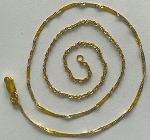 10K YELLOW GOLD 16" NECKLACE, 1.47 GRAMS, STAMPED ITALY 10K