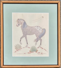 Harrison Begay (Navajo, 1917–2012) — “Appaloosa Horse", Gouache on Paper