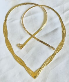 14K YELLOW GOLD 18 1/4" NECKLACE WITH HEART, 5.70 G