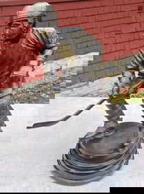 Large Jim Davidson Bronze Hockey Player Sculpture, Signed, Stone Base, 24"