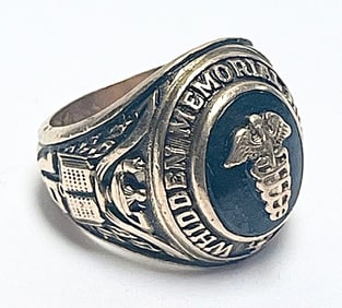 1967 Whidden Memorial Hospital 10K Gold Caduceus Ring by Fowler, 11.81 GRAMS