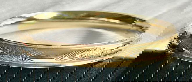 14K YELLOW GOLD BANGLE BRACELET WITH BRITE-CUT WORK, 7.87 GRAMS