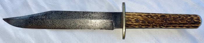 19TH C. ENGLISH BOWIE KNIFE MADE BY JONATHAN CROOKES, SHEFFIELD