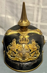 WWI Imperial German Bavarian M1895 Pickelhaube Spiked Helmet, Infantry OR, “In Treue Fest" Plate