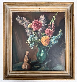 W. LESTER STEVENS (1888-1969) FLORAL OIL ON CANVAS STILL LIFE PAINTING