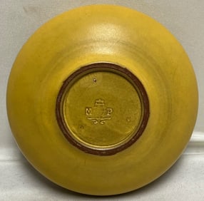 Marblehead Pottery Yellow Glaze Low Bowl – MP Ship Mark – Arts & Crafts Era