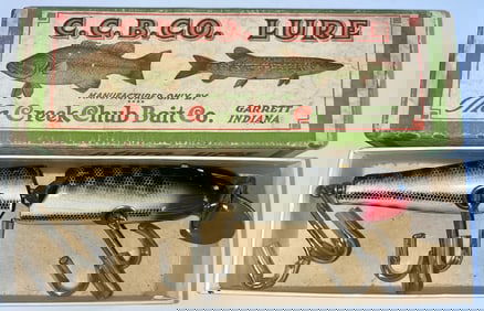 Scarce Vintage Creek Chub Jointed Pikie Minnow Lure in Silver Flash – Boxed C.C.B.CO. Garrett,