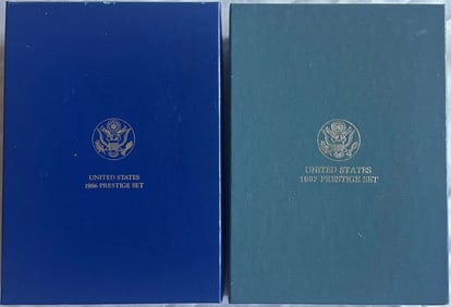 1986, 1987 U.S. Mint Prestige Proof Sets, 1986 Statue of Liberty / Ellis Island, 1987 U.S.