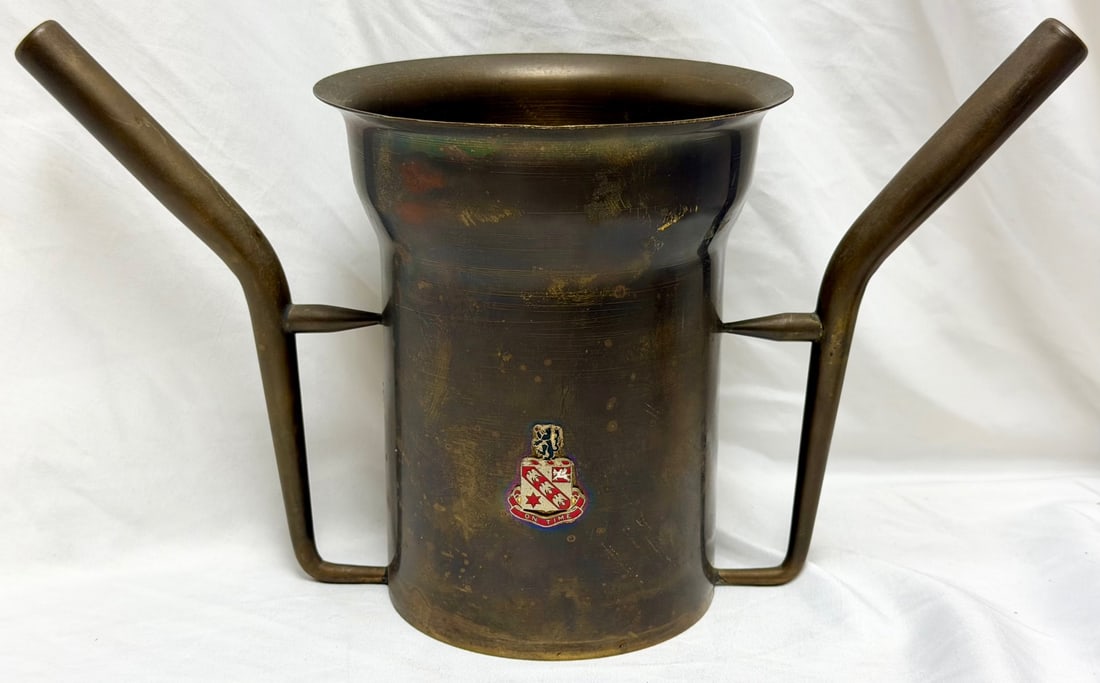 Vietnam War Era U.S. Army Artillery Comm. Brass Shell Casing Vessel, Col. Lloyd J. Picou, 11th: Vietnam War Era U.S. Army Artillery Commemorative Brass Shell Casing Vessel – Col. Lloyd J. Picou, 11th Artillery, RVN 1968–69, Striking and historically significant Vietnam War-era commem