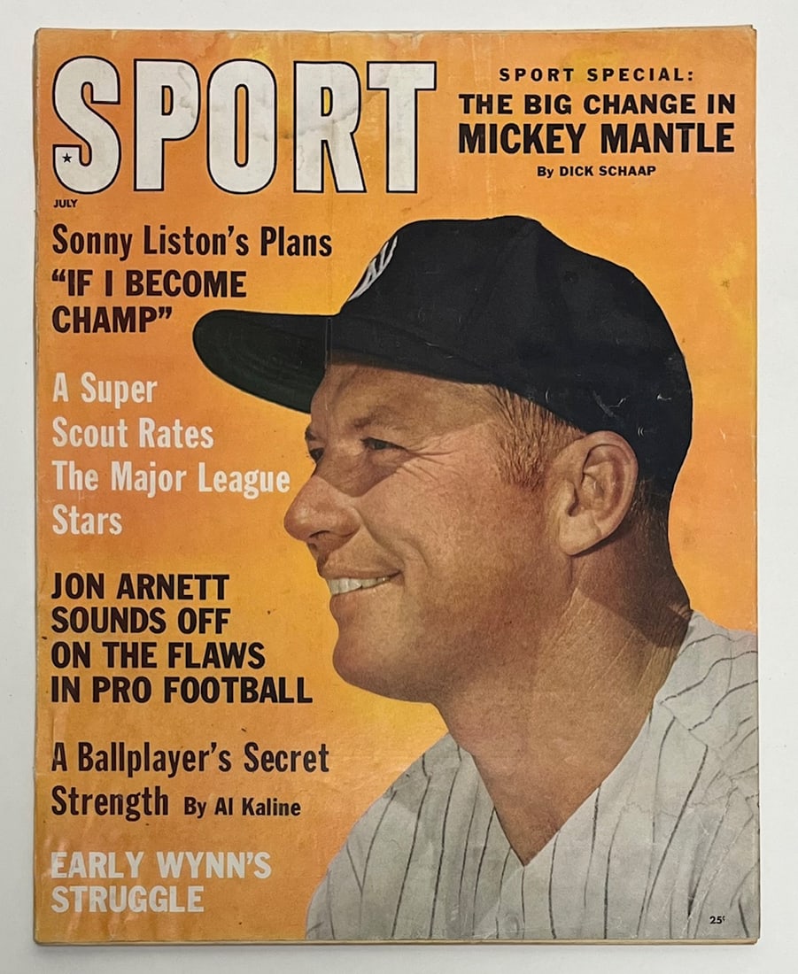 SPORT Magazine July 1962 Mickey Mantle Cover, Sonny Liston, Feature Vintage Baseball, Boxing: SPORT Magazine July 1962 Mickey Mantle Cover, Sonny Liston, Feature Vintage Baseball, Boxing, Original SPORT Magazine – July 1962 issue featuring New York Yankees legend Mickey Mantle on the cov