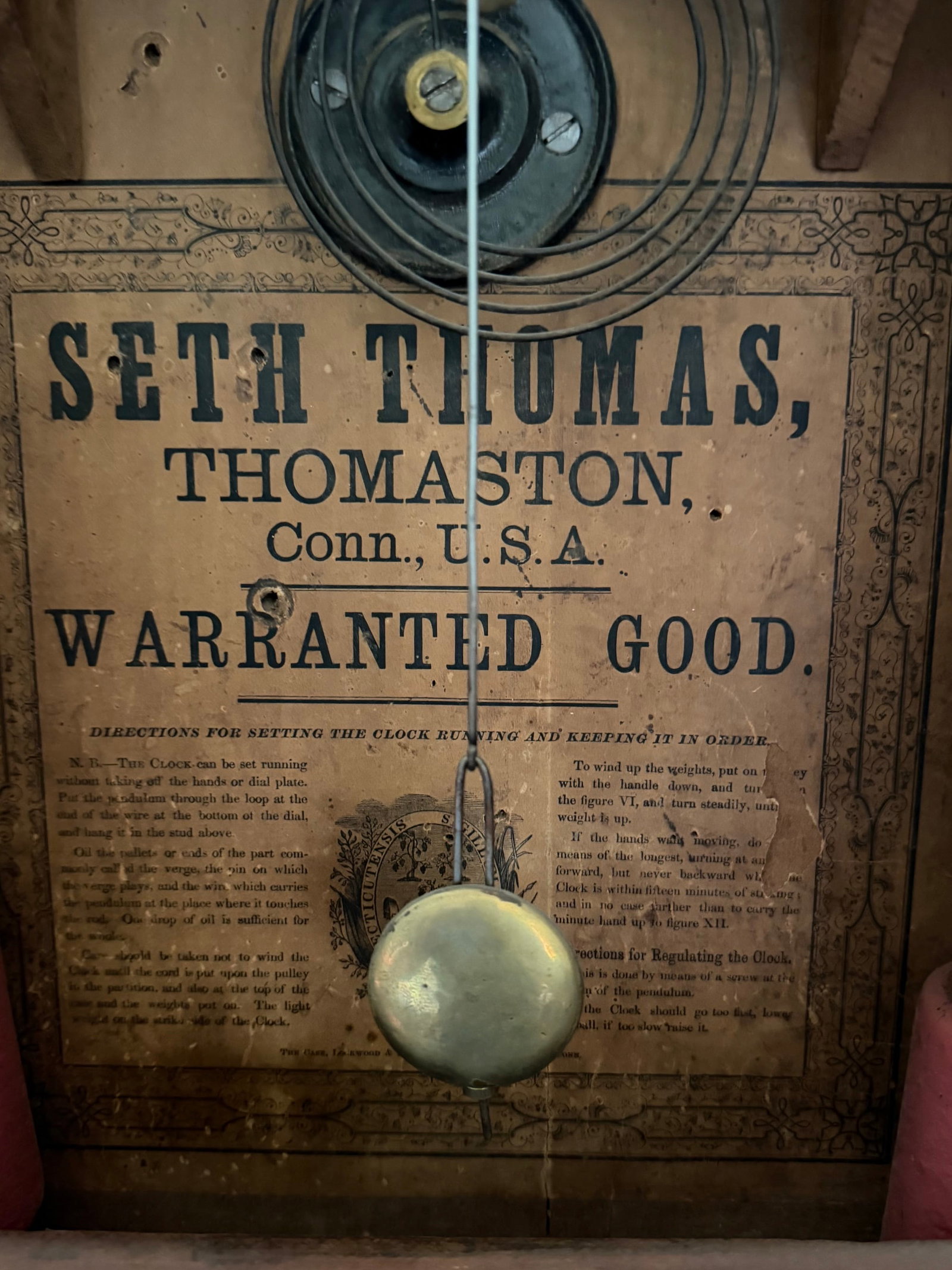 19th C. Seth Thomas Ogee Weight-Driven Shelf Clock, Thomaston CT - 4