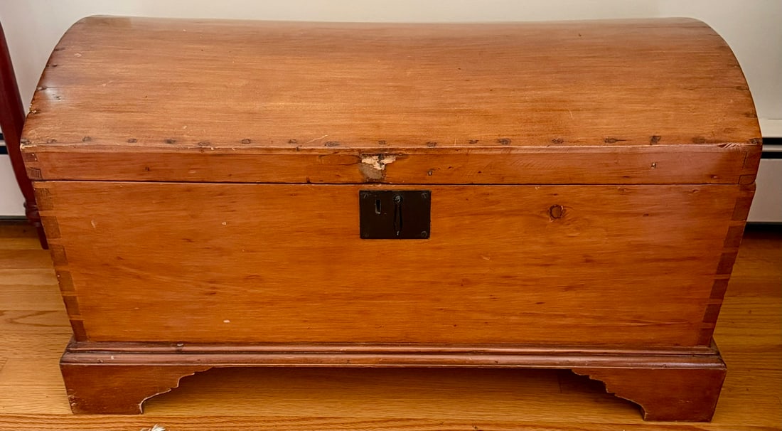 19th C. American Pine Dome-Top Chest, Hand Dovetailed (1 of 6)