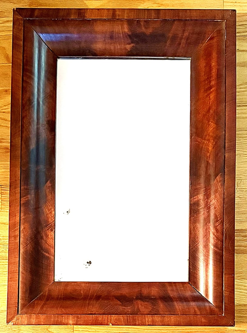 19th C. American Empire Flame Mahogany Ogee Wall Mirror (1 of 5)