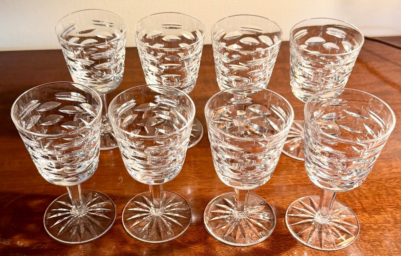 Set of 8 Waterford Crystal Cut Glass Wine Goblets (1 of 5)
