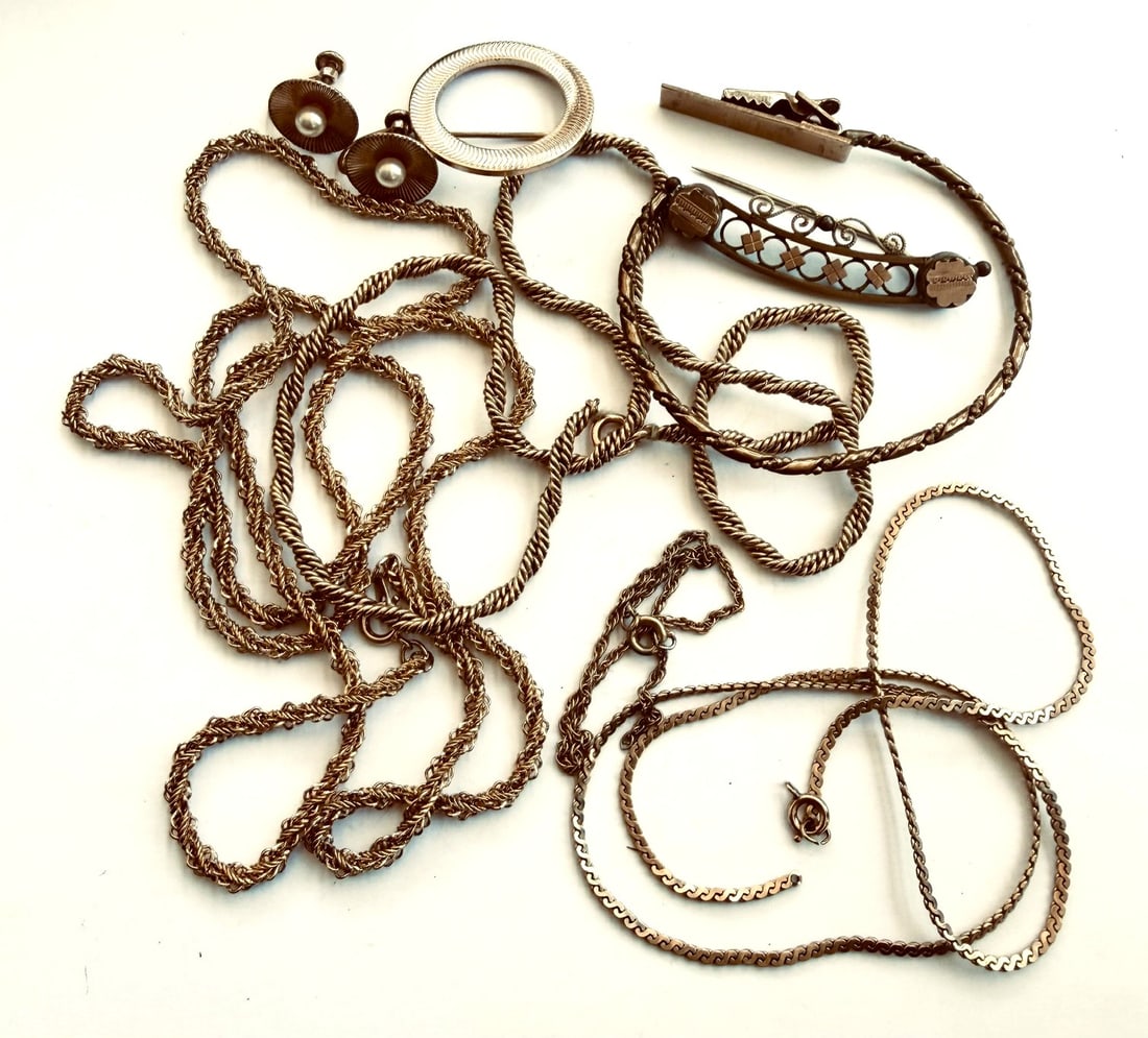 Vintage Gold Filled Jewelry Scrap & Wearable Lot – 56.08 Grams / 1.80 Troy Oz (1 of 3)