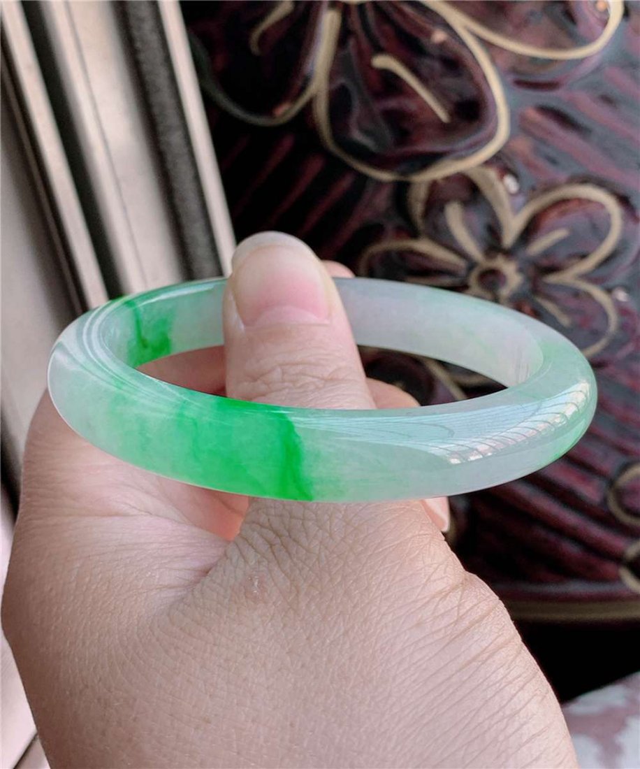 Myanmar Natural Jadeite Bracelet Ring 55 Weight 45.94g (1 of 9)