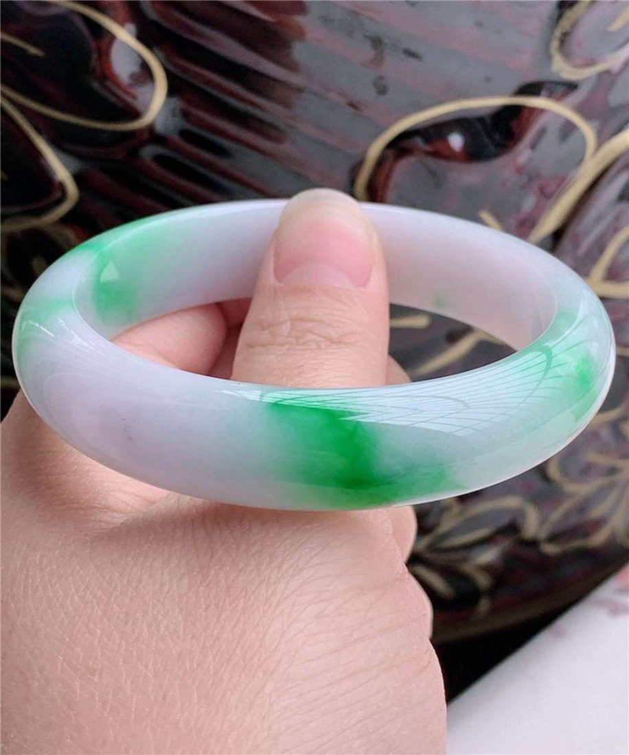 Myanmar natural jade bracelet 57.8mm weight 68.27 (1 of 8)