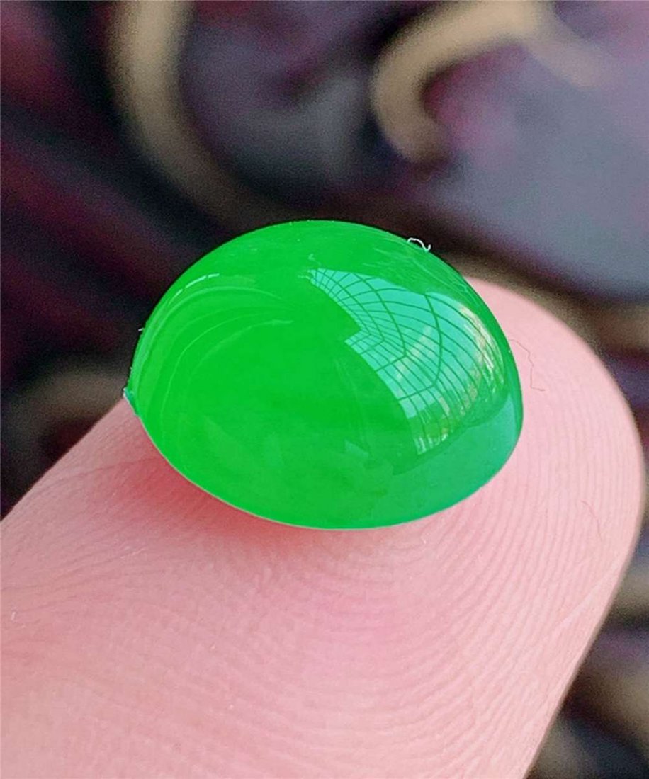 Myanmar natural jade ring surface 0.95g to be inlaid (1 of 7)