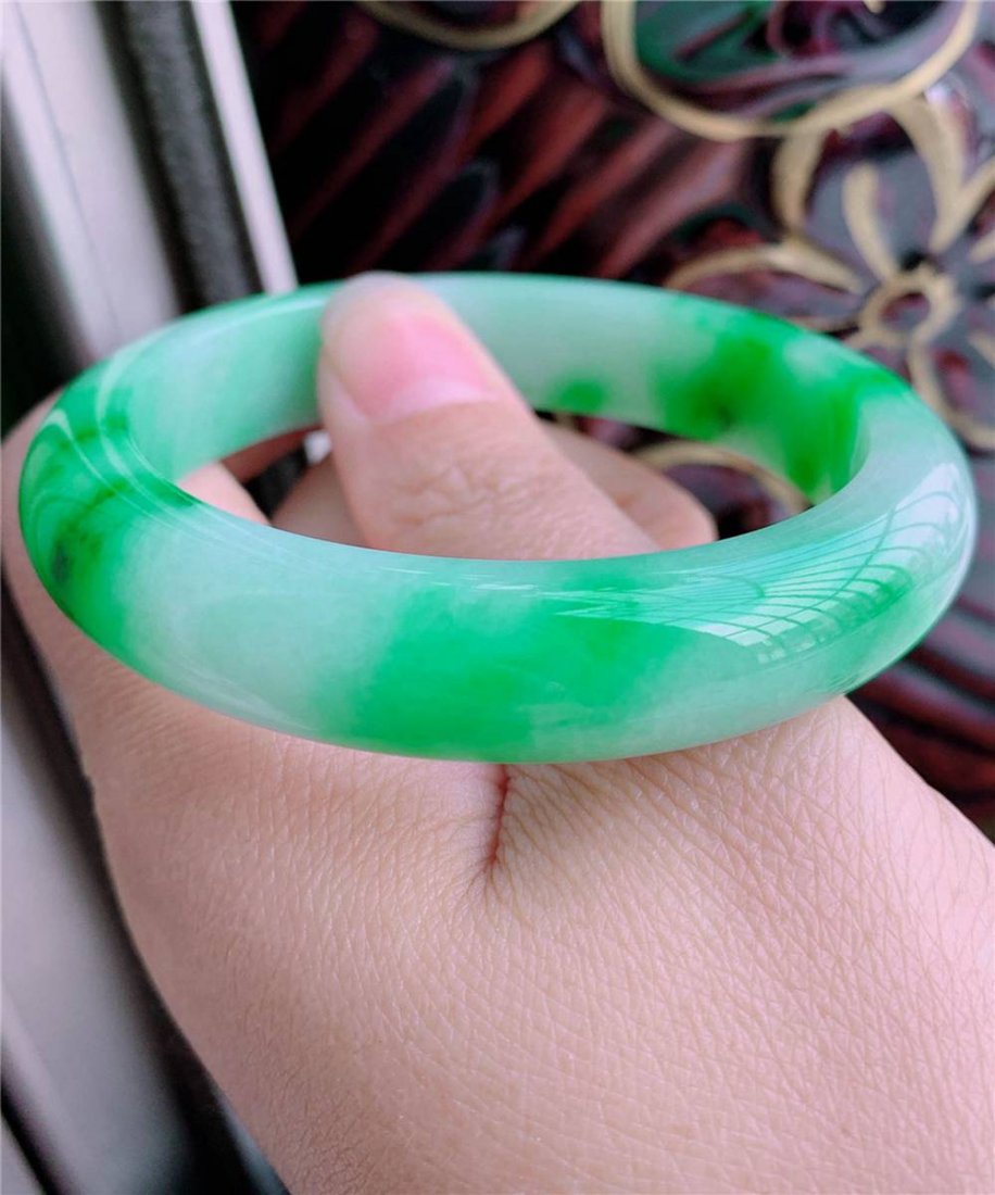 Burmese natural jade bracelet bracelet 55.6mm weight 66 (1 of 7)