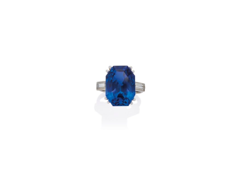 BAGUE SAPHIR ET DIAMANTS, CHAUMET: BAGUE SAPHIR ET DIAMANTS, CHAUMET