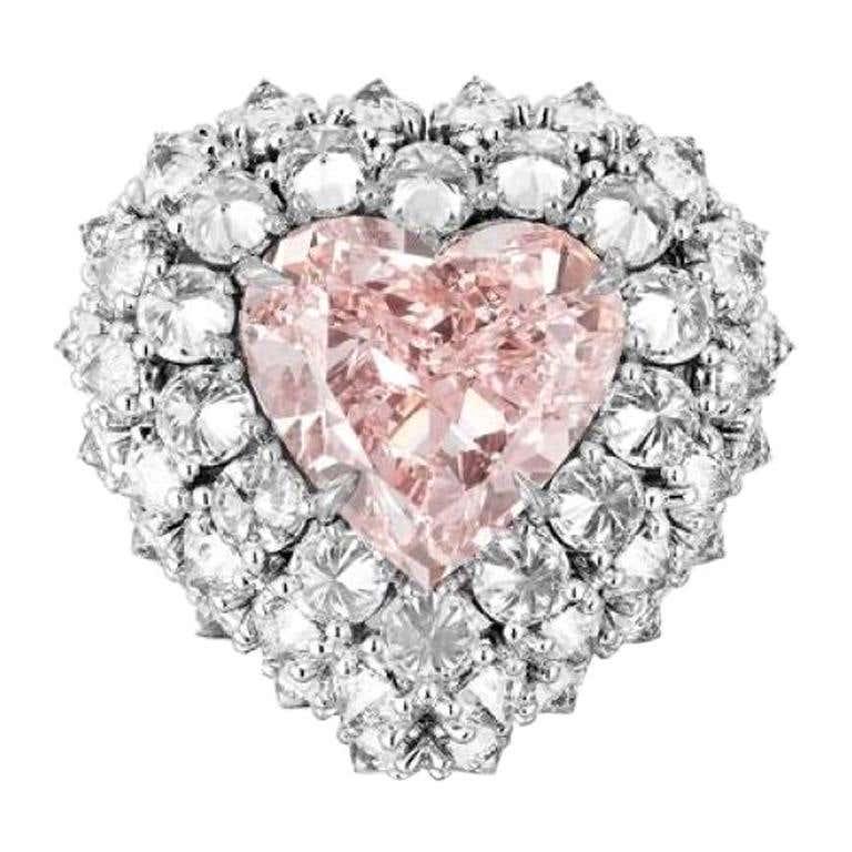 7.0 Carat Heart Shape Pink Diamond Cocktail Ring (1 of 1)